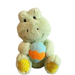 Animal Adventure plush frog holding Easter egg green orange yellow blue
